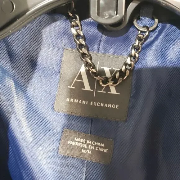 Armani Exchange Dark Blue Long Coat Sz. M